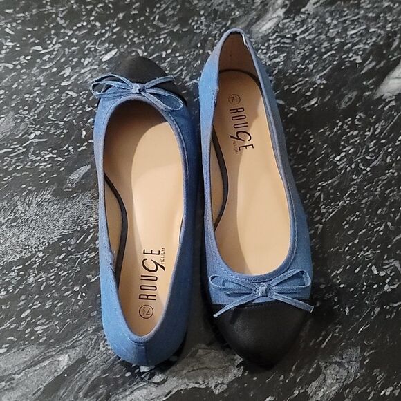 BRAND NEW ROUGE HELUIM DENIM BALLET BOWNOT FLAT SHOE G1 - Picture 4 of 13